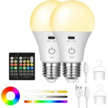 Crea – Lampadina Led Rgb Ricaricabile Con Attacco E27, 8 Colori – Temperatura Colore Da 2700k A 6000k – Modalità Flash, Strobo E Dissolvenza – Gancio 