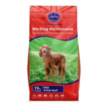 Alpha – Adult Working Maintenance Dog Food – 15 kg – 19% Protein, 8% Crude Oils, 3% Crude Fibres