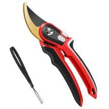 Sécateur À Cliquet Pour Taille Manuelle - Manche Ergonomique, Acier Haut Carbone - Pour Arbres Et Plantes