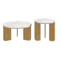 Soges Table Basse Modulaire Moderne, Table D'Appoint, Ensemble De Table Basse Pour Salon, Table De Chevet Pour Canapé Et Balcon, Lot De 2