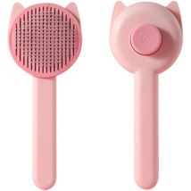 Fortuneville - Brush Dogs Cats,dog Brush,cat Brush,hair Removal Brush For Long And Short Haired Pets,clean Pet Hair With One Click,massage Comb(pink)