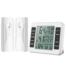 Kühlschrank-thermometer, Digitales Alarm-gefrierschrank-thermometer, Drahtloses Innen-außen-thermometer Mit 2 Sensoren