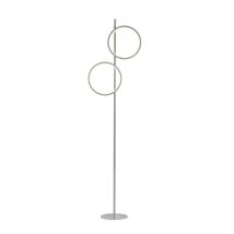 Lampada Da Terra Moderna Argento 2 Anelli Led 24w Just Light