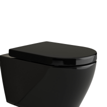Bernstein – Sedile WC Nero Lucido in Plastica Termoindurente – Dimensioni 46,4x35,9 cm – Distanza di Fissaggio 180 mm