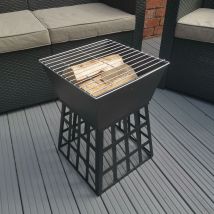 Redwood 33cm X 33cm Outdoor Garden Square Fire Pit / Heater / Bbq