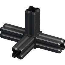 Alfer - Knotenverbinder 23,5 Mm Schwarz 4 Zapfen Kunststoff Verbinder Eckverbinder
