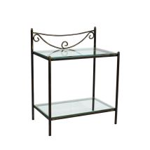 Spazio Casa - Comodino In Ferro Battuto Liberty Colori Ferro: Nero Opaco - Dimensioni Comodini: 52 X 32 H.58