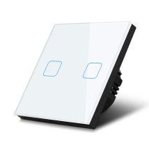 Maclean Energy Interruttore Touch Adattatore Led Elegante E Moderno (bianco, Doppio Quadrato)