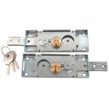 PREFER – Paar Schlösser für Klappen rechts und links – Messingzylinder – 155mm x 55mm – Einmalige Verschlüsselung – Einseitiger Riegel