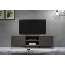 Montez TV-Möbel 2 Türen, 2 Fächer, Graphit – Maximaler Fernseher 65 Zoll – SoftClose – Hochwertige Materialien – Stilvolles Design
