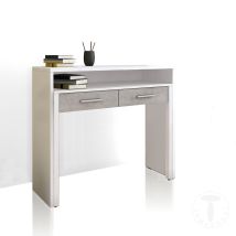 Consolle con scrivania estraibile H.88 x L.99 x P.36 cm – Pannelli di particelle di melamina – 2 cassetti – Arredo casa
