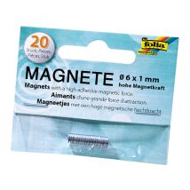 Aimant permanent – Lot de 20 aimants 6 x 1 mm – Haute force magnétique – IDENA