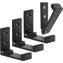 Set Mit 4 Faltbaren Wandhaken – Unsichtbare Kleiderhaken, Aluminium-wandhaken, Wandhaken Aus Aluminiumlegierung, 90° Faltbare Kleiderhaken – Schwarz