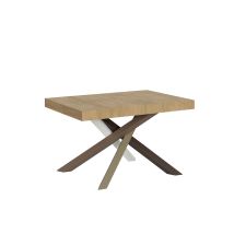 Table Extensible 140/400x90 Cm Volantis Chêne Naturel Pieds Multicolores 4/c