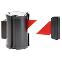 Cajetín de cinta roja/blanca – Extracción máx. 3000 mm – 50 mm ancho – Para exteriores – Plástico negro