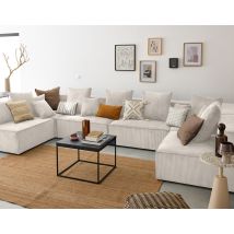 Colombine - Modulare Wohnlandschaft - 7 Sitzplätze - Aus Cordstoff - Beige
