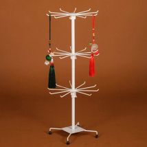 Youyijia Rotating Jewelry Tower 3 Tier Necklaces Hanger Stand Jewelry Holder Keyring Display Rotating Stand Rack For Organize Jewelry Necklaces 