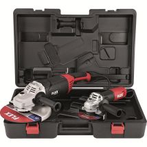Flex Winkelschleifer Set – 2200W 230mm & 1100W 125mm – 2-teilig – robustes Gehäuse – ergonomisch – inkl. Zubehör