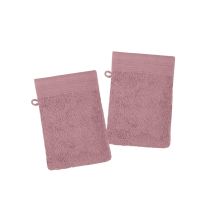 Lot De 2 Gants De Toilette 15 X 21 Cm Lilas Rose