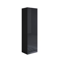 Mobile Sospeso Vetrina Soggiorno Moderno Salotto Vetrinetta Pensile 40x165x28 Modello Luke V4 Nero Lucido