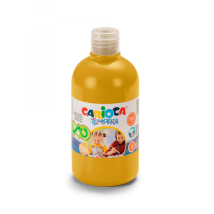 Carioca Flasche De Tempera - 500ml - Super Abwaschbare Farben - Einfaches De Mischen - Anwendbar Auf Porösen Materialien - Hohe Deckkraft - Farbe Gold