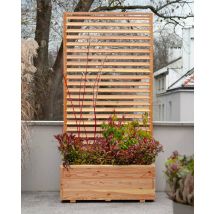 Jagram Wooden Garden Raised Bed Planter & Trellis Venetian Larch 120x60x43cm