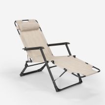Chaise Longue Pliante De Plage Multipositions Emily Lux Zero Gravity - Beige