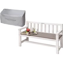 Wondermake Design Kinder-gartenbank Aus Holz Wetterfest Mit Textil-abdeckung Und Lehne, 2-sitzer Kinderbank Holzbank Parkbank Kinder Sitzbank Massiv 