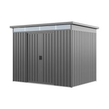 Gfp Primeyard Casetta Da Giardino Metallo 220x160x200 Cm Armadio Da Esterno Per Attrezzi Grigio