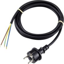 Sygonix – Cavo di Alimentazione Nero 3.00 m – Tipo di cavo H05RN-F 3G 1 mm² – Protezione IP44