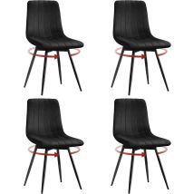 Klihome - Sillas De Comedor - Sillas Modernas, Sillas De Comedor, Sillas De Comedor - Juego De 4, Color Negro