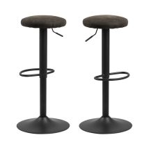 Ac Design Furniture - Lot De 2 Tabourets De Bar Pivotants En Velours Anthracite - Himiel
