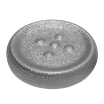 Trade Shop - Piattino Porta Sapone Saponetta Argento Rigato Accessorio Arredo Per Bagno 59940 -