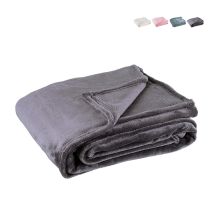 Manta Plaid Suave De Poliéster 150x200 Cm Para Dormitorio O Salón Penelope Yes - Gris