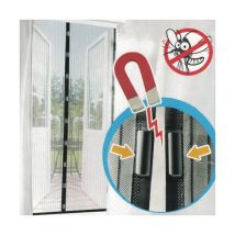 Zanzariera Magnetica Con Chiusura Calamita Tenda Bianca Nera Per Porta Finestra - Colore Bianco