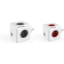 Ladrón Allocacoc Powercube Original 4 Tomas + 2 Usb (5v). Color Gris -