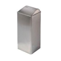 Mediclinics - Pp0080cs Papelera Con Tapa Auto-retorno Acero Mate - Ref: Pp0080cs