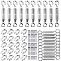 M5 Tendeur Kit Pour 1/16quot Cable Metalique,kit De Tendeur En Acier Inoxydable 304,m5 Tendeur Crochet Et Oeil,m2 Cosses De Cble, M5 Crochets À Vis À 