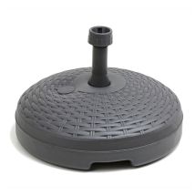 Base Per Ombrellone Rotonda Effetto Ratan Antracite 30 Lt