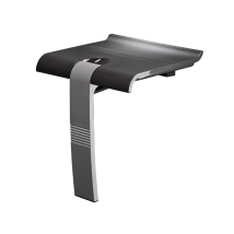 Godonnier - Asiento De Ducha Pmr Pellet Diseño Retráctil Gris Antracita Base De Aluminio Epoxi Gris