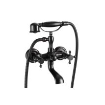 Grifo de bañera bimando retro negro – Latón – Fácil instalación – Garantía de 5 años