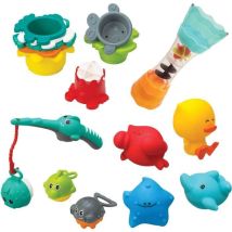 Juego De Baño Infantino - 17 Piezas - Tazas, Aspersores, Pesca