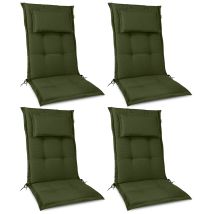 Cuscino Per Sedie Da Giardino Highlux Hl - Set Of 4 Cuscino Per Sedie E Sdraio - Cuscini Spessi 7 Cm - Made In Eu Verde Scuro - Beautissu