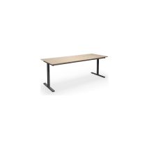 Table polyvalente DUO-T Trend – Bureau droit – Mélaminé chêne – Dimensions 2000x800x740 mm – KaiserKraft