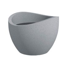 Wave Globe 50, Pflanzgefäß/blumentopf/pflanzkübel, Rund, Aus Kunststoff Farbe: Stony Grey, 49,5 Cm Durchmesser, 37,1 Cm Hoch, 37 L Vol. - Scheurich