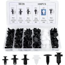 100 Clips Para Molduras De Carrocería De Coche, Remaches De Plástico, Clips Universales De Nailon Negro Para Parachoques De Coche.