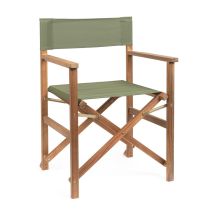 Fauteuil De Réalisateur En Bois D'Acacia Et Polyester Vert Mousse