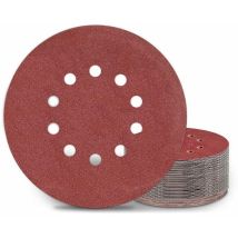 Disques De Ponçage 225mm P120 25pcs - Meulage Cloisons Sèches/girafes - Chantiers - 10 Trous, Adapté Ponceuses Long Cou - Artisans Et Maçons