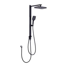 Regendusche Duschsystem Ohne Armatur, Schwarz Handbrause Mit 3 Funktionen, Großer Quadratischer Duschkopf, Regenwalddusche Höhenverstellbar 
