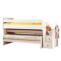Cama Midi Con Escritorio Blanca 90x200/90x190cm